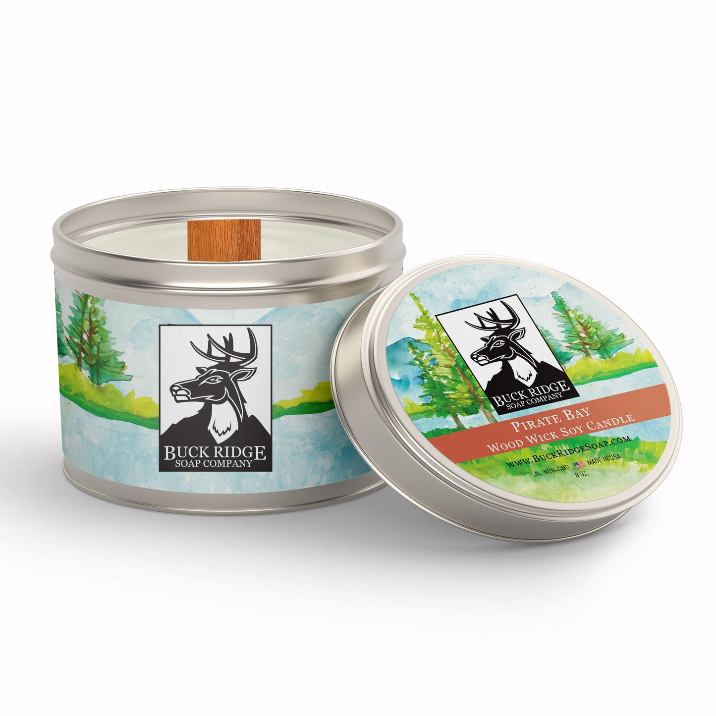 Pirate Bay Sustainable Wood Wick Soy Candle Black Oliver