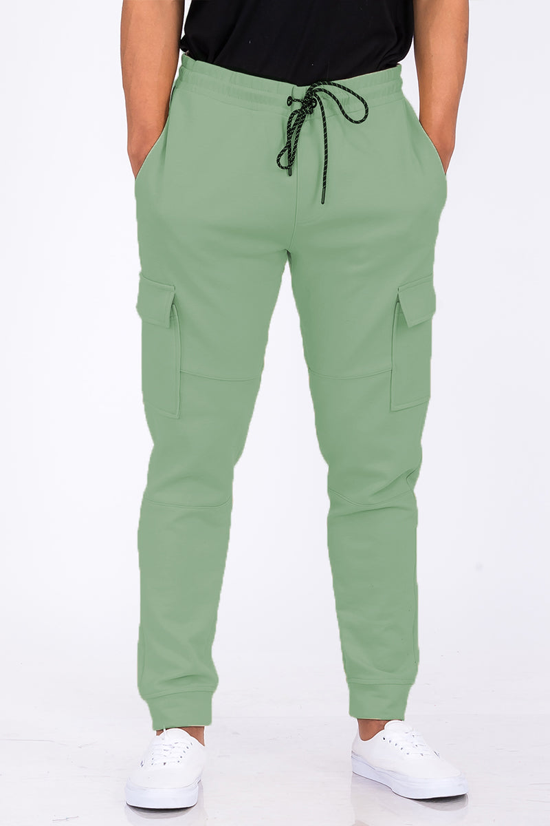 Cotton Blend Cargo Joggers Lime Milo