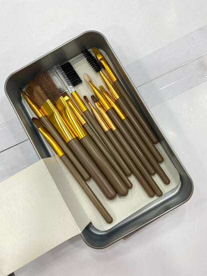 Professional Makeup brush set pack of 12 pcs brushes Gray Poseidon