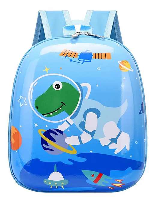 Children's School Bag Cartoon Backpack Sky Blue Dinosaur Beige Metis