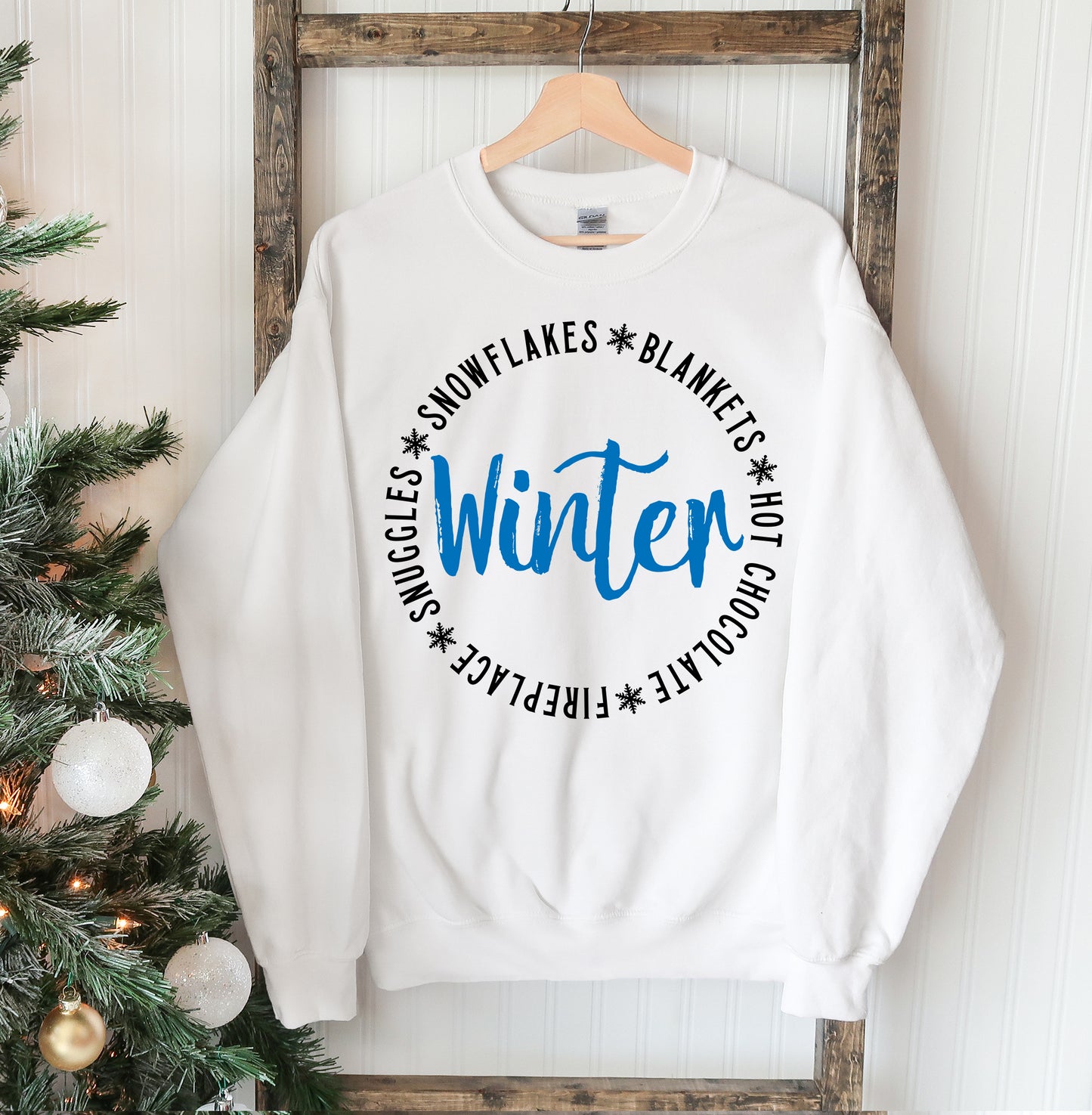 Snowflakes Blankets Winter Sweatshirt Agate