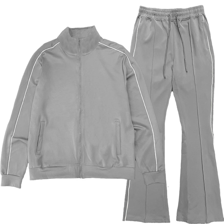 Flare Stacked Track Suit Matching Jacket and Pants Track Sweat Set Lime Milo