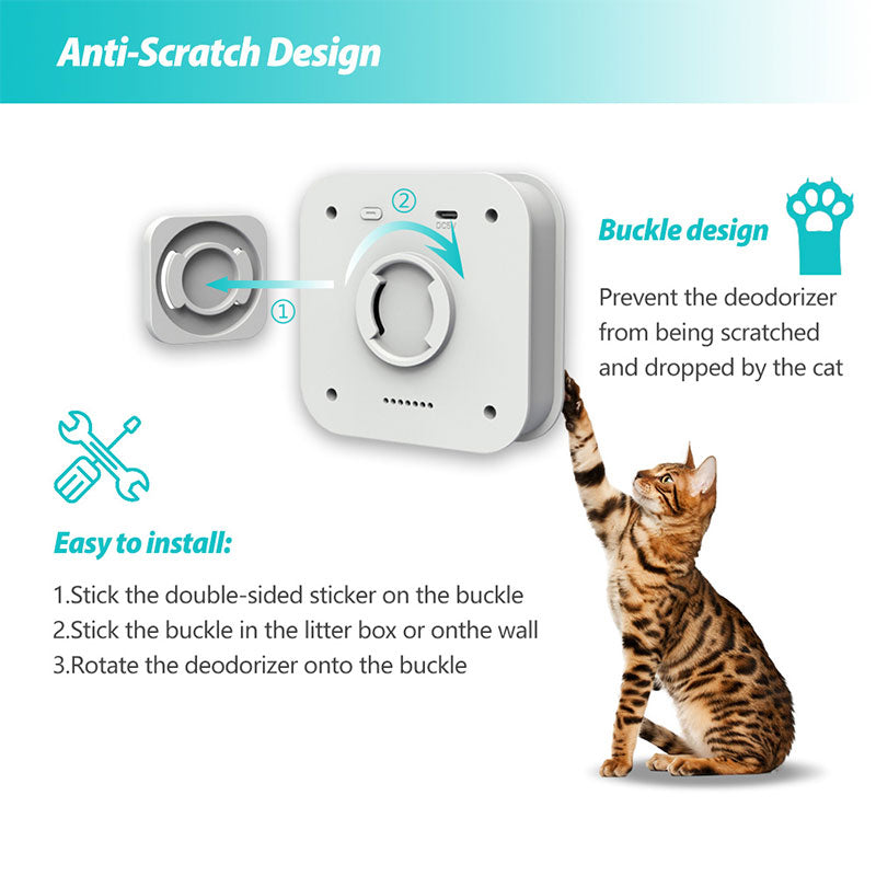 Smart Cat Odor Purifier for Cat Litter Box Deodorizer Dog Air Cleaner Teal Simba