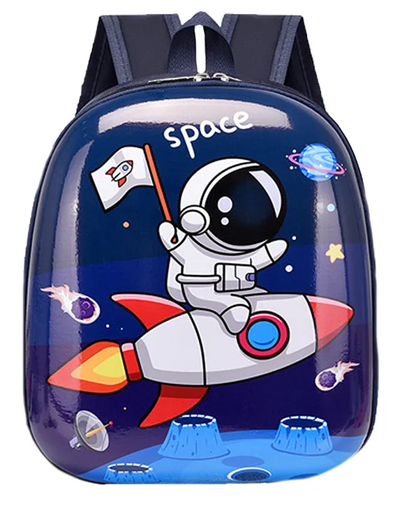 Children's School Bag Cartoon Backpack Astronaut Theme Blue Beige Metis