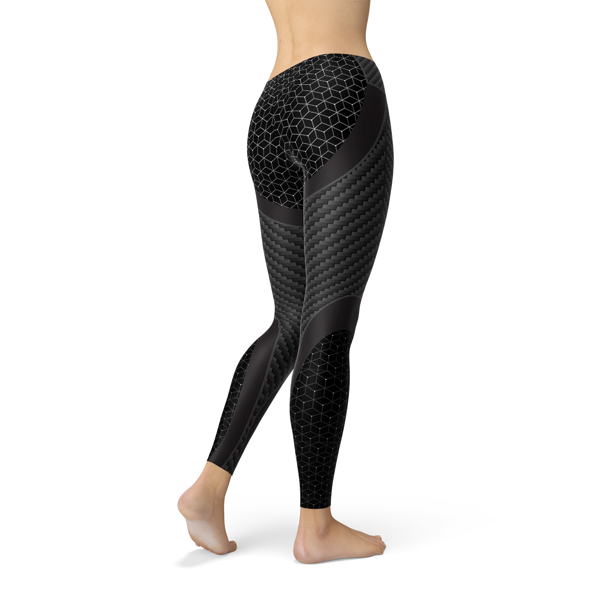 Womens Carbon Fiber Sports Leggings Maroon Sooty