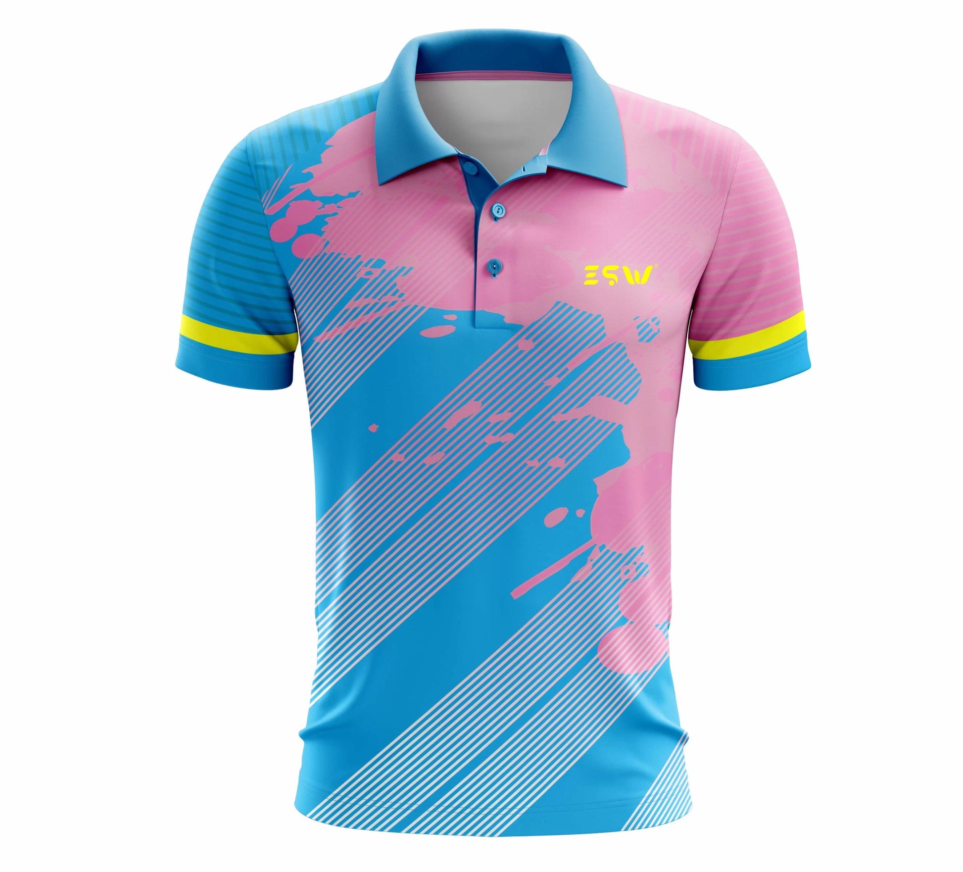 Men's Cricket t-Shirt Sports  Volleyball t Shirt Color sky Blue & Pink Chocolate Misty