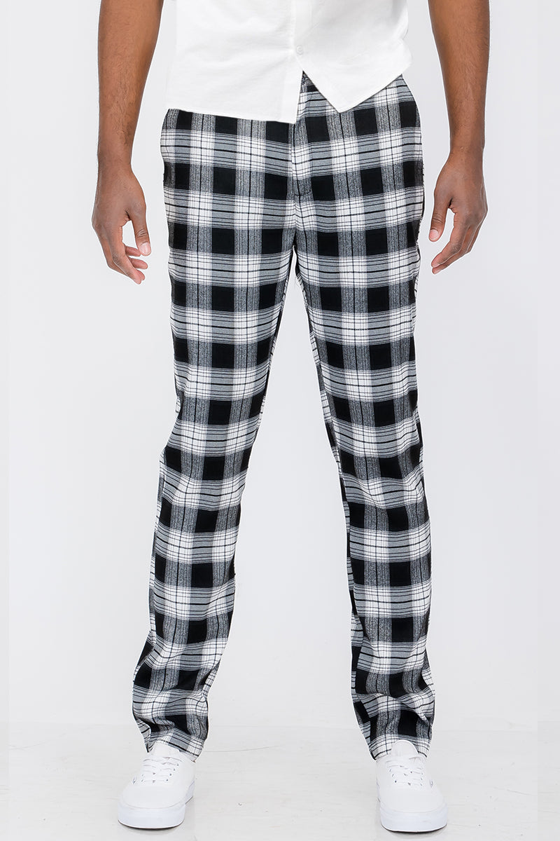 Plaid Slim Fit Trouser Pants Lime Milo