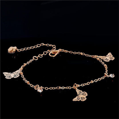 Boho Butterfly Charm Anklet For Women Gold/Silver Red Iphigenia