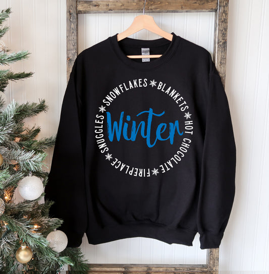 Snowflakes Blankets Winter Sweatshirt Agate