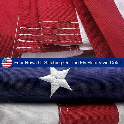 American Flag Outdoor Heavy Duty Embroidered Stars USA Flag White Leto