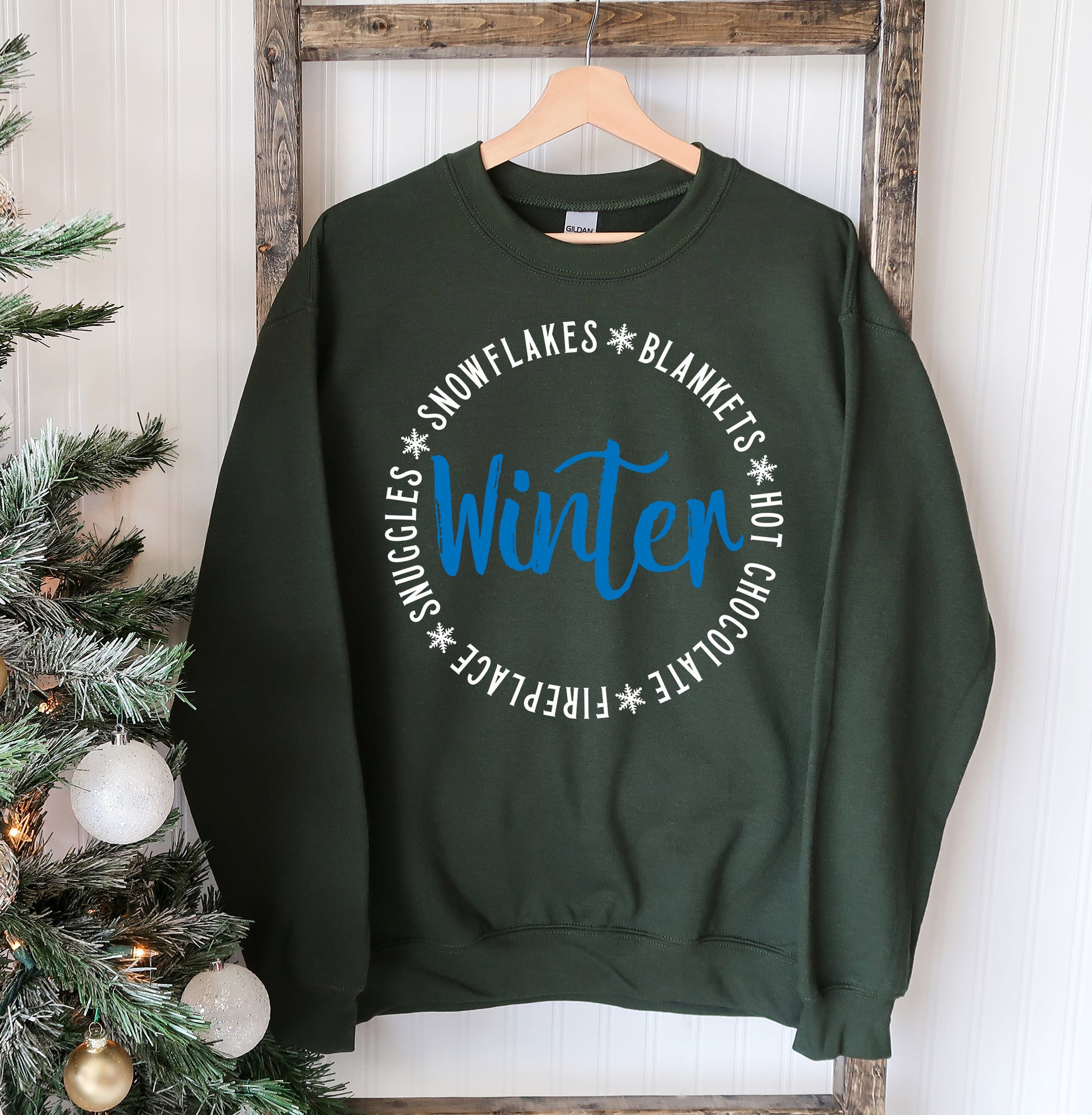 Snowflakes Blankets Winter Sweatshirt Agate