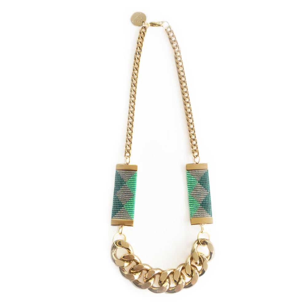 Priestess II Necklace - Pink / Green Yellow Athena