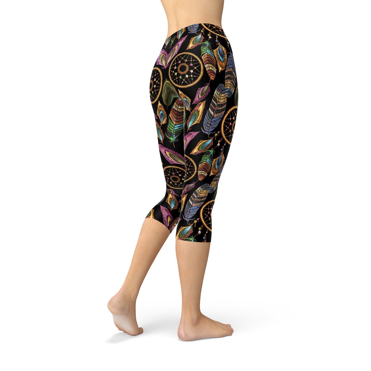 Womens Dreamcatcher Capri Leggings Maroon Sooty