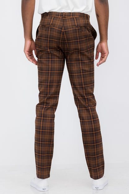 Plaid Slim Fit Trouser Pants Lime Milo