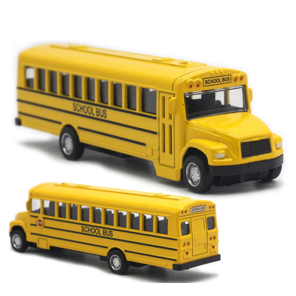 Alloy Inertial School Bus Model Car Model For Gifts Kids Boy Toys Teal Simba