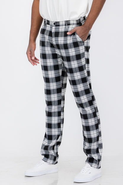 Plaid Slim Fit Trouser Pants Lime Milo