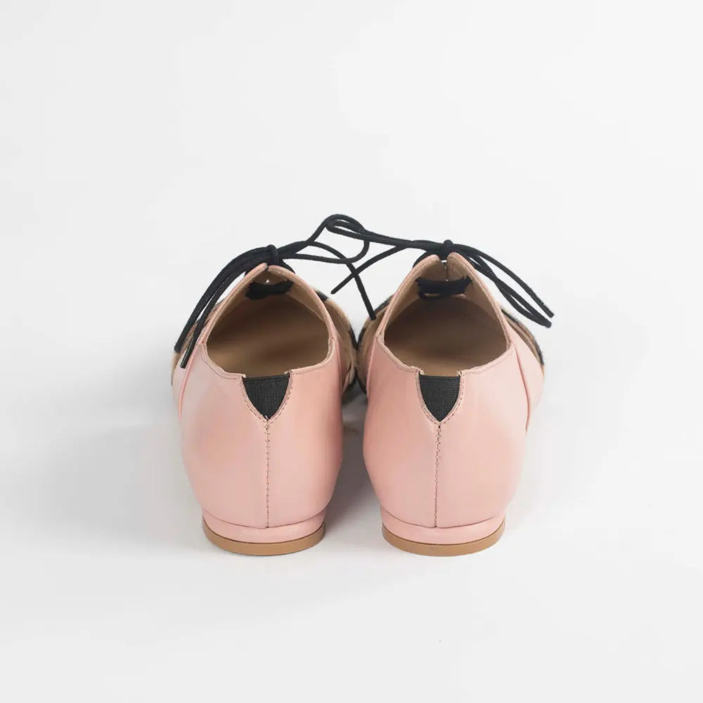 Calf Hair Leather Flat Shoes- Native by Lordess Pink Tulip