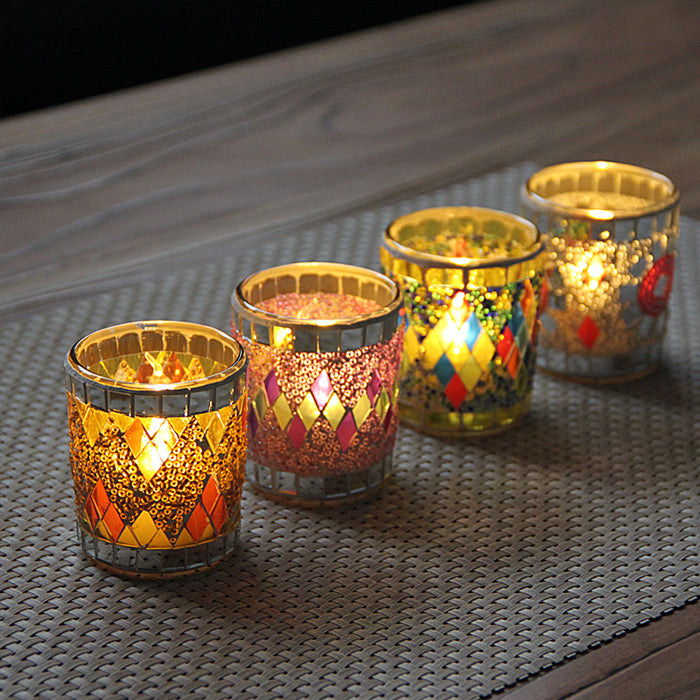 Handmade Glass Candle Holders Fuchsia Molly