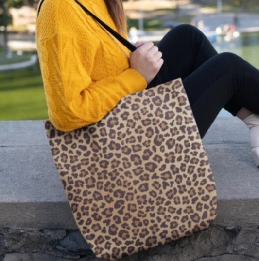 Leopard Print Animal Tote Bag Yellow Pandora