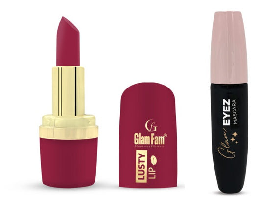 GLAMFAM LUSTY LIP LIPSTICK & GLAM EYEZ MASCARA (PACK OR 2) Apricot Max