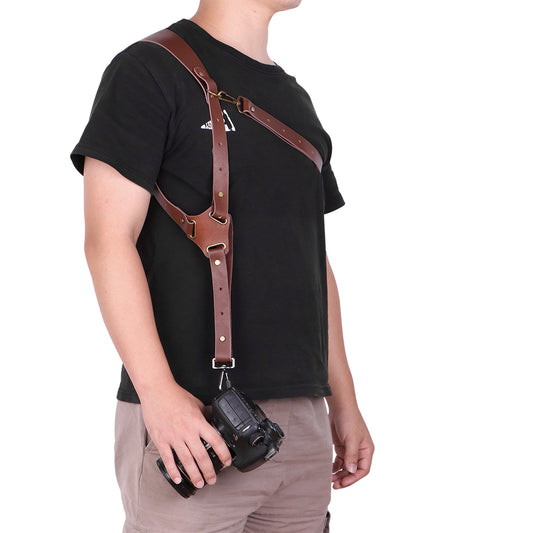 Genuine Leather Camera Shoulder Strap Adjustable Teal Simba