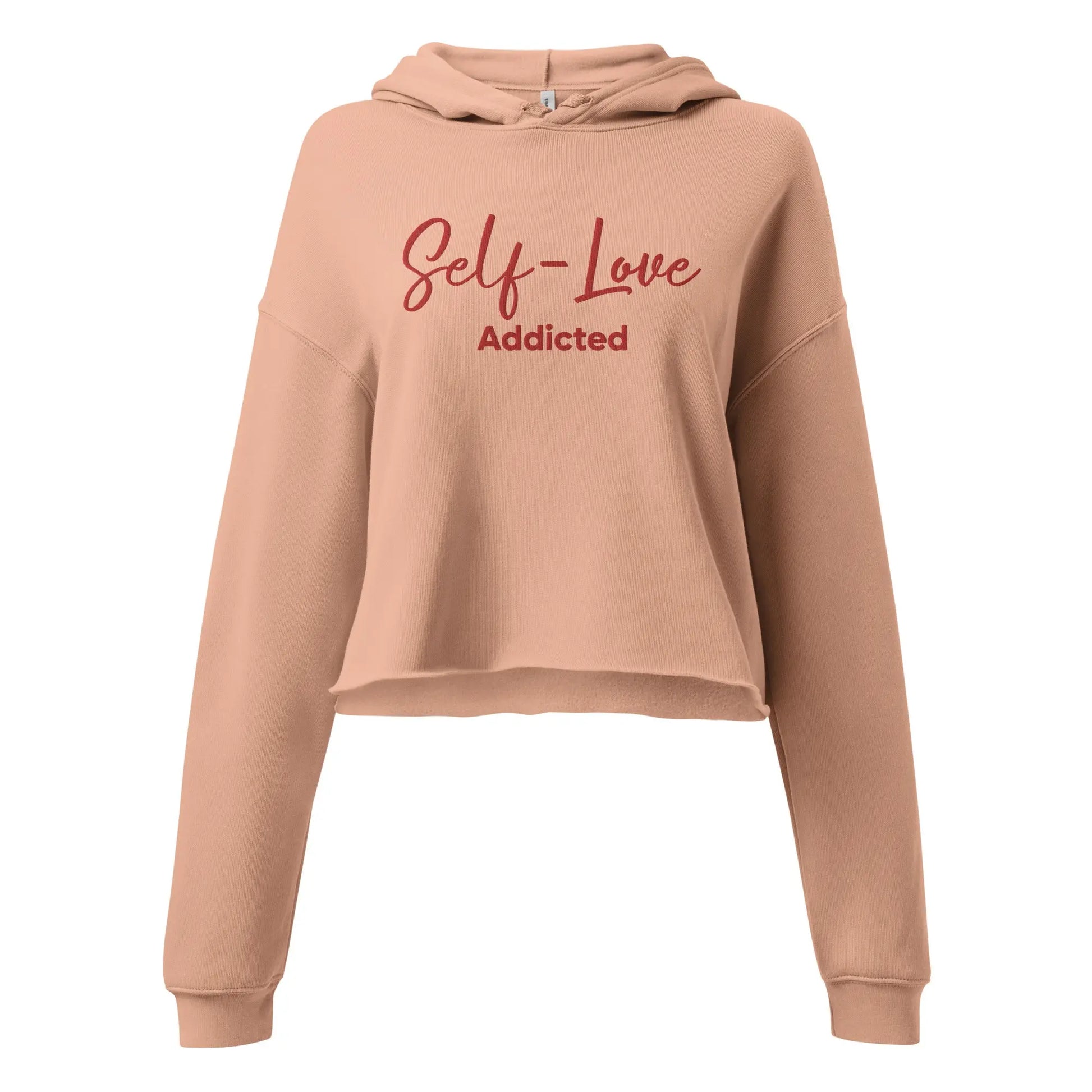 Crop Hoodie - Self Love Addicted with EMBROIDERY Pink Lucky