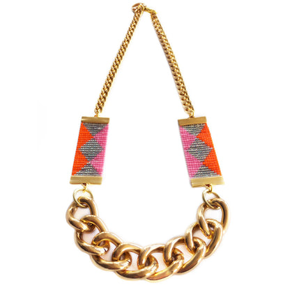 Priestess II Necklace - Pink / Green Yellow Athena