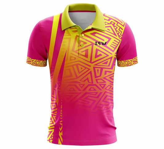 Men's Graphic Print Polo Neck Polyester Color of Pink T-Shirt Chocolate Misty