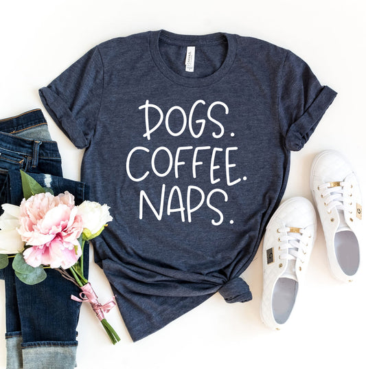 Dogs Coffee Naps T-shirt Agate