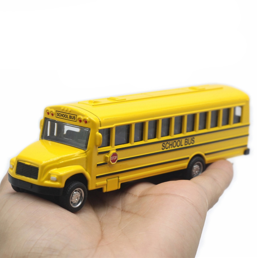 Alloy Inertial School Bus Model Car Model For Gifts Kids Boy Toys Teal Simba