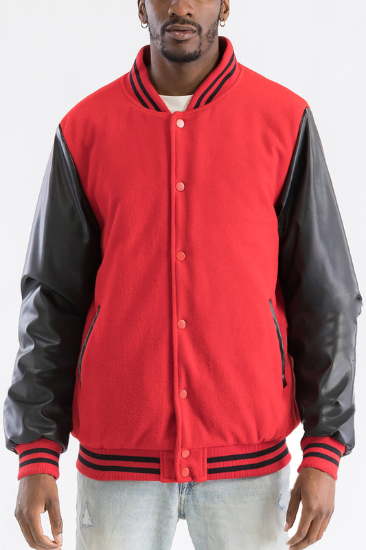 Melton Varsity Letterman Jacket Lime Milo