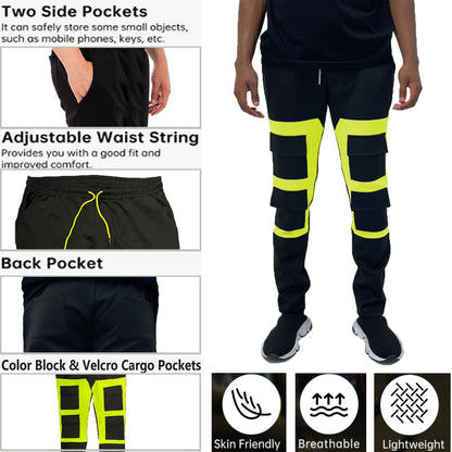 COLOR BLOCK CARGO TRACK PANTS Lime Milo