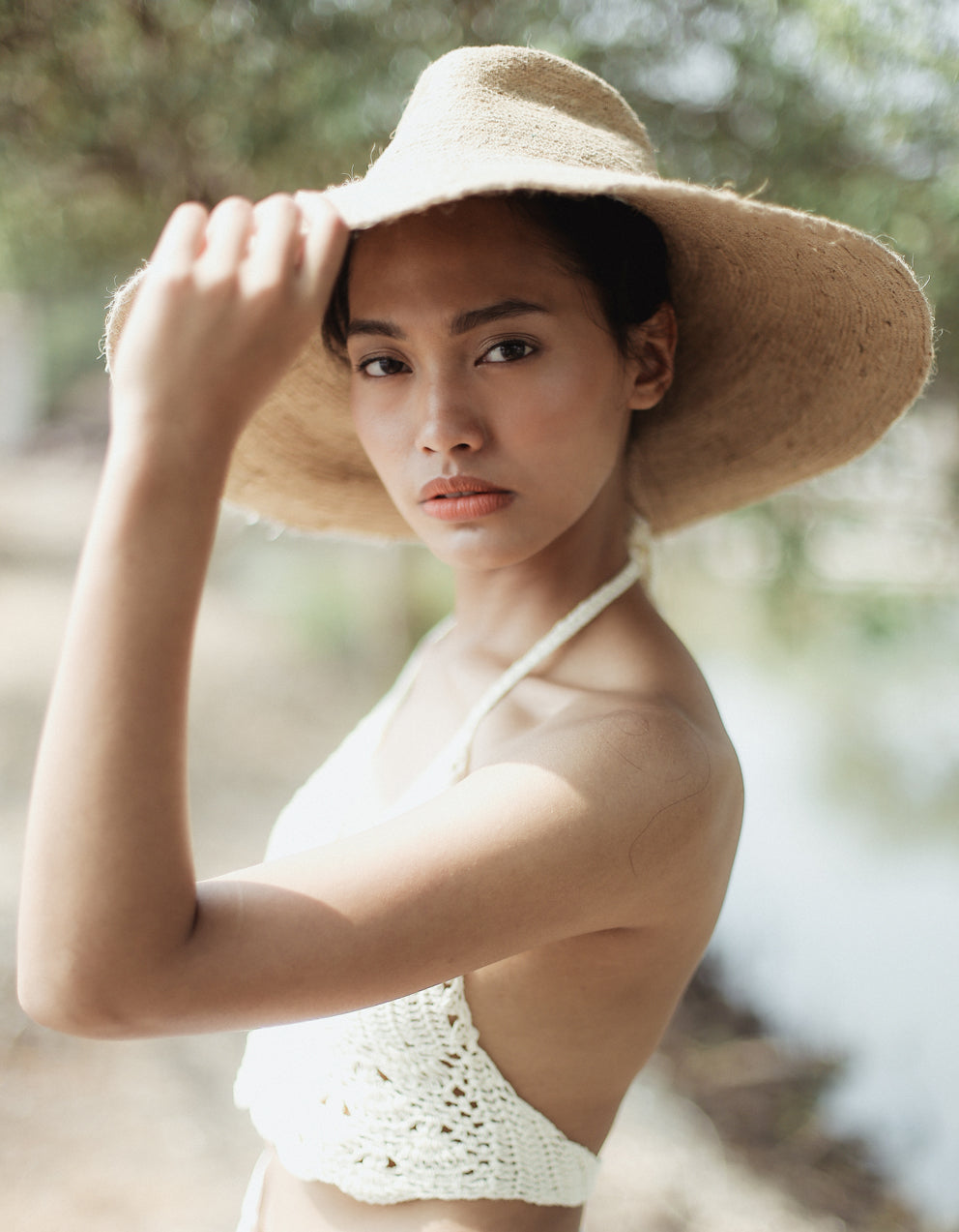 RIRI Jute Handwoven Straw Hat In Natural Beige Cocoa Brunn