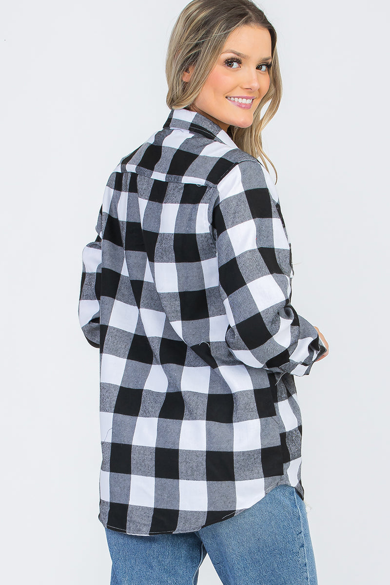 Oversize Boyfriend Plaid Checkered Flannel Lime Milo