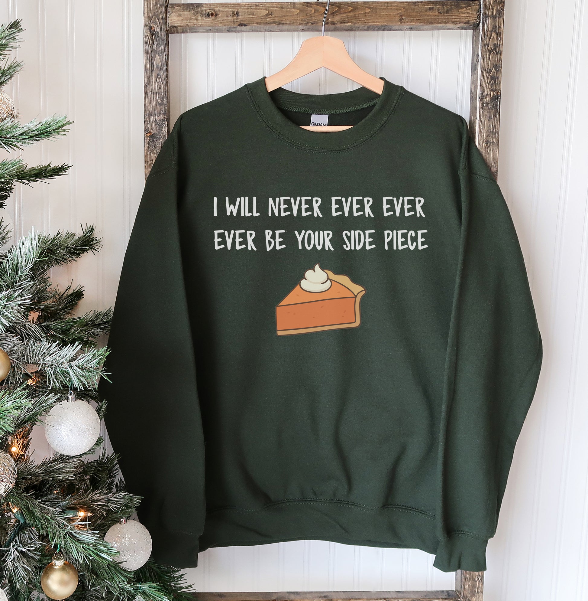 I Will Never Christmas Sweatshirt Agate