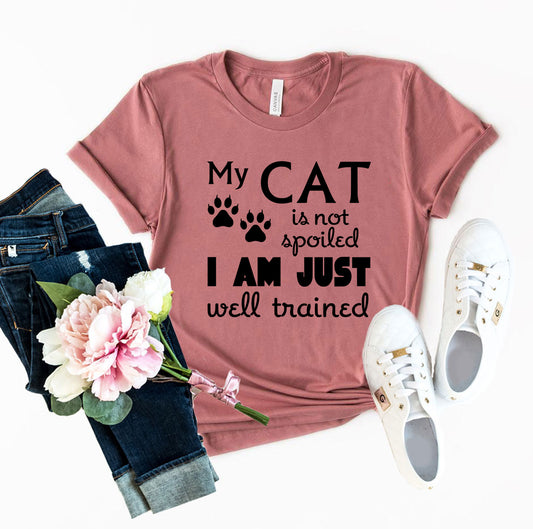 DT0175 My Cat Is Not Spoiled Shirt Red Alcestis