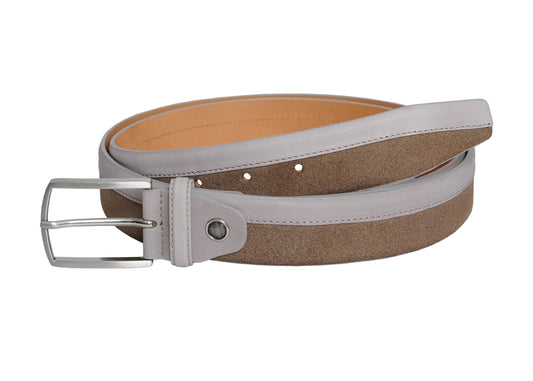 Siene Beige Leather Men Suede Belt Peach Beech