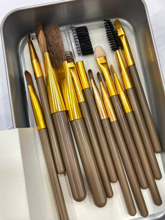 Professional Makeup brush set pack of 12 pcs brushes Gray Poseidon