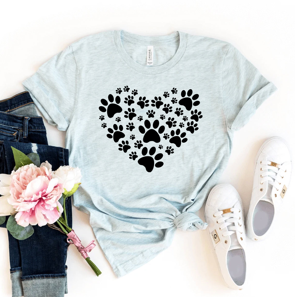 Paw Heart T-shirt Agate