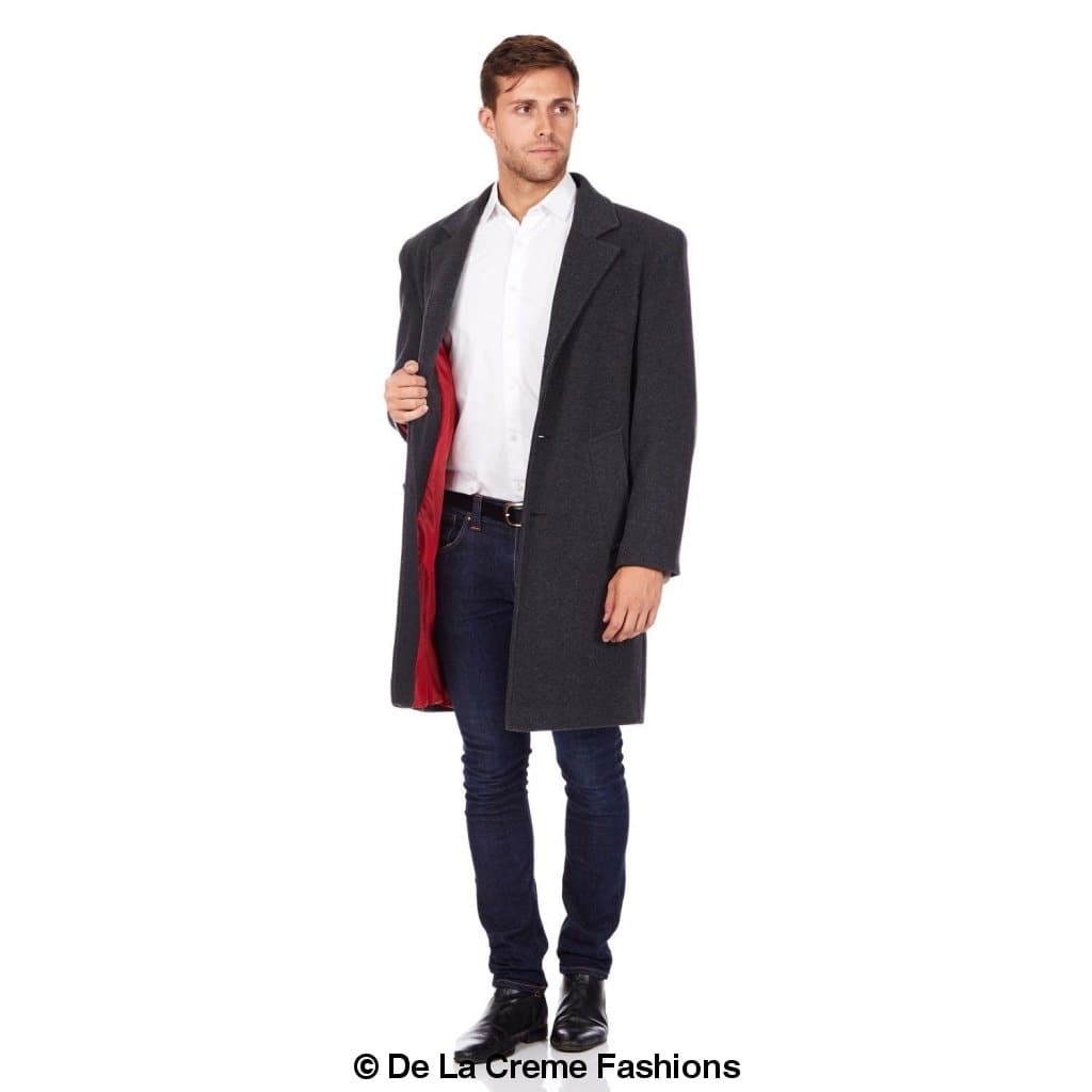 De La Creme MAN - Wool & Cashmere Blend Formal Security Overcoat Rose Eleusis