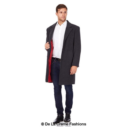 De La Creme MAN - Wool & Cashmere Blend Formal Security Overcoat Rose Eleusis