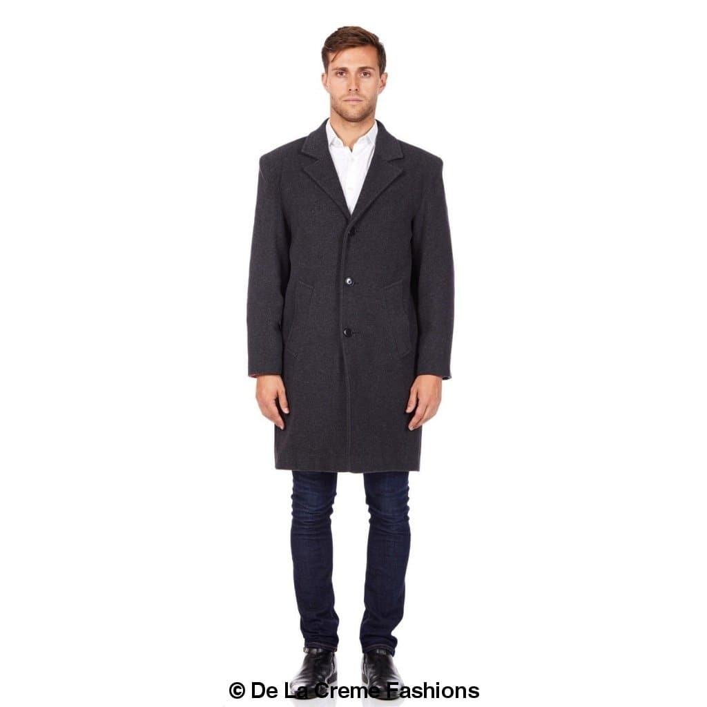 De La Creme MAN - Wool & Cashmere Blend Formal Security Overcoat Rose Eleusis