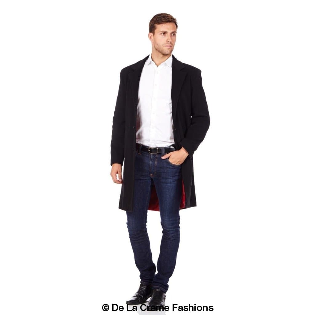 De La Creme MAN - Wool & Cashmere Blend Formal Security Overcoat Rose Eleusis