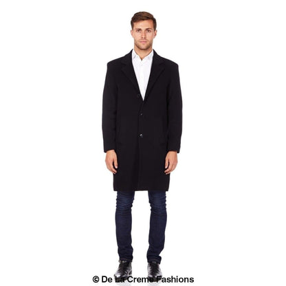 De La Creme MAN - Wool & Cashmere Blend Formal Security Overcoat Rose Eleusis