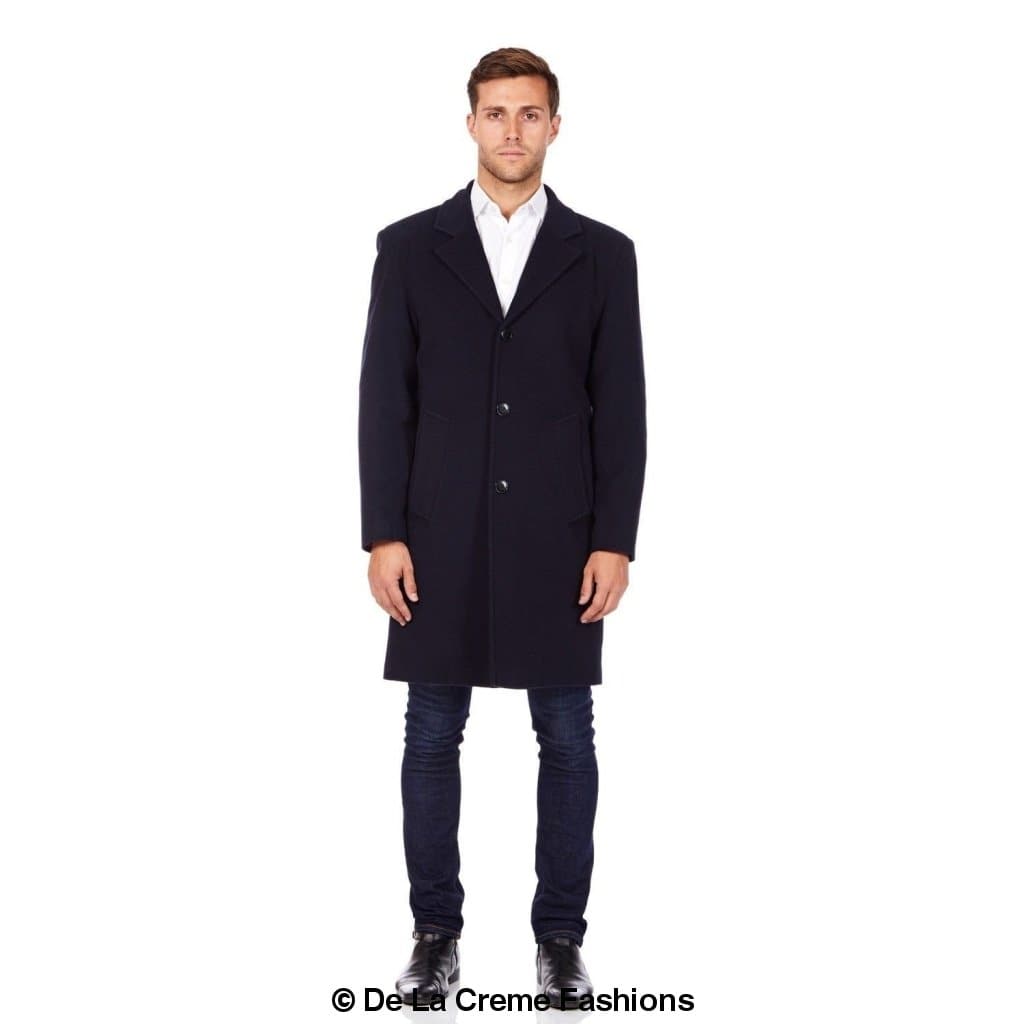 De La Creme MAN - Wool & Cashmere Blend Formal Security Overcoat Rose Eleusis