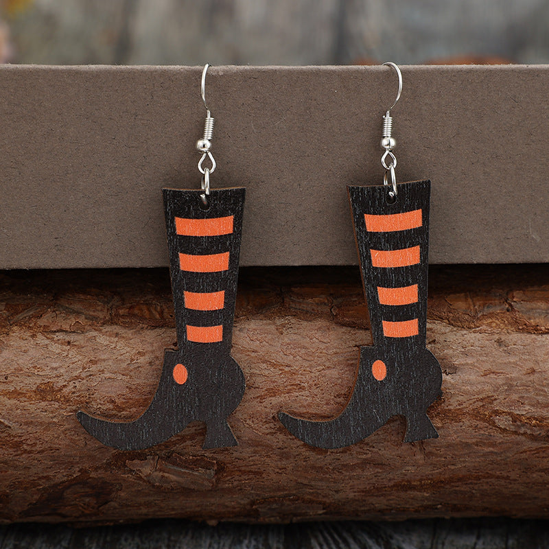 Alloy Wooden Boots Earrings Alloy Wooden Boots Earrings