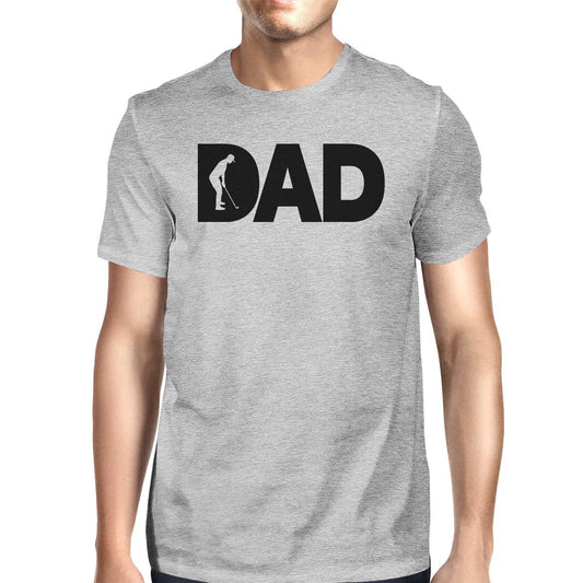 Dad Golf Mens Gray Graphic Tee Shirt Golf Dad Teal Tiger