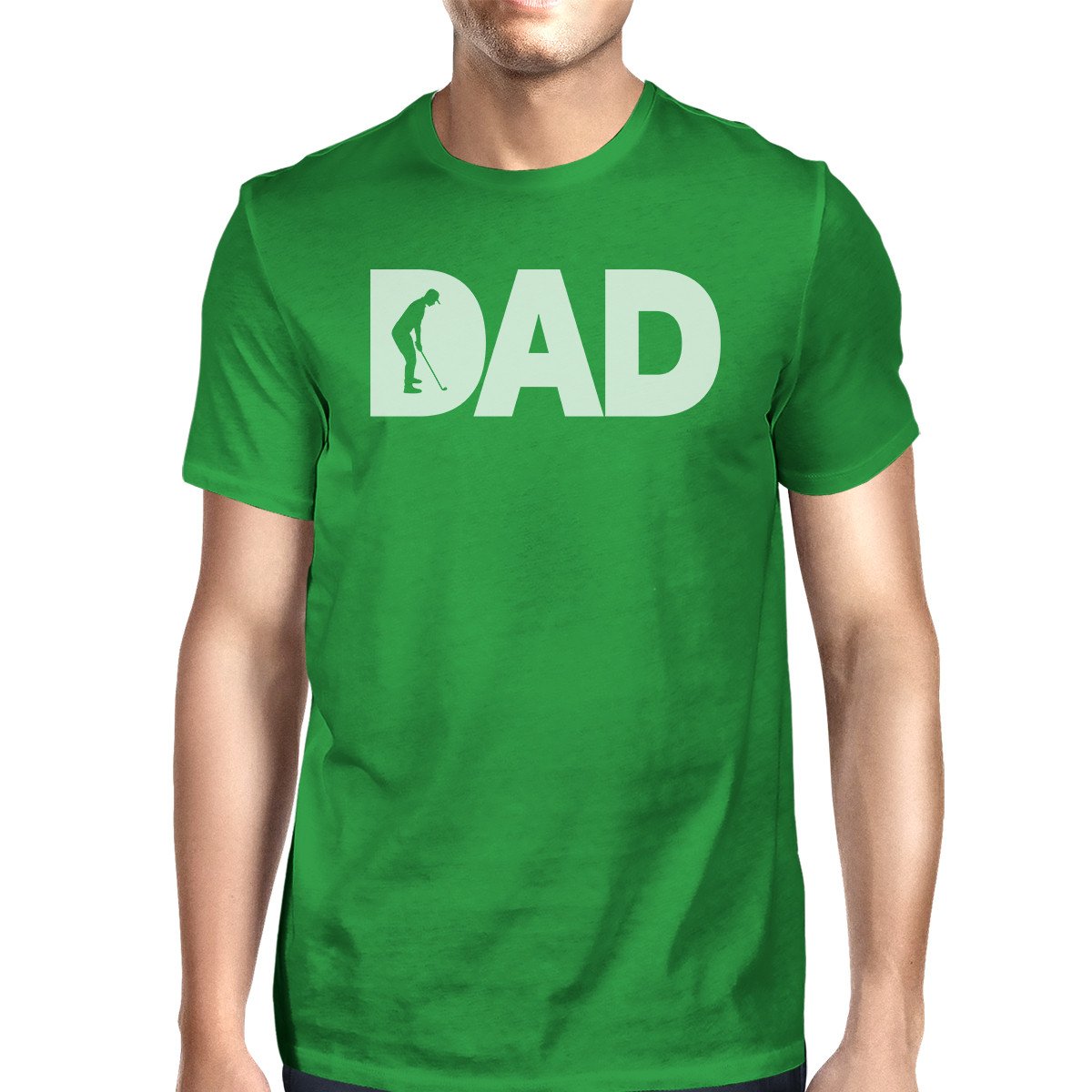 Dad Golf 1 Green Graphic T-shirt For Men Funny Teal Tiger