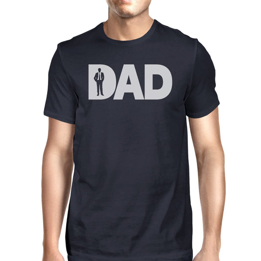 Dad Business Mens Navy Round Neck T-Shirt Funny Teal Tiger