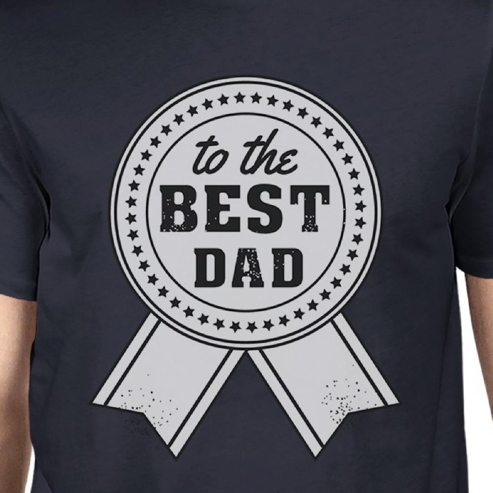 To The Best Dad Mens Navy Vintage Style Shirt Teal Tiger